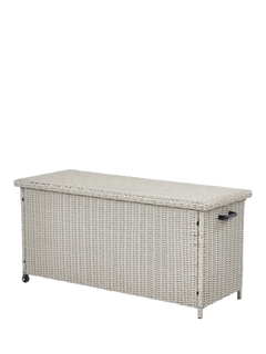 Pacific Bermuda Woven Small Garden Cushion Box, Stone Grey