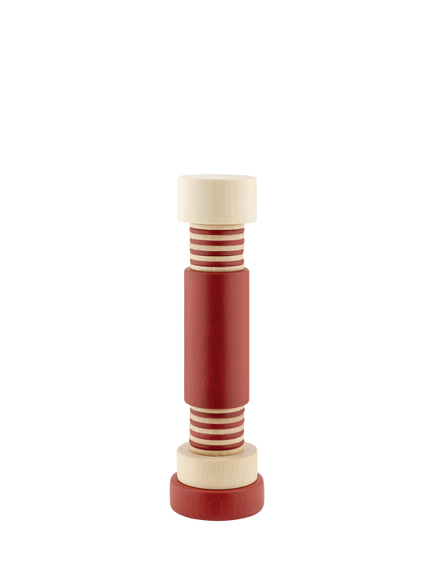 Alessi Twergi Beech Wood Salt/Pepper Mill, Red, 