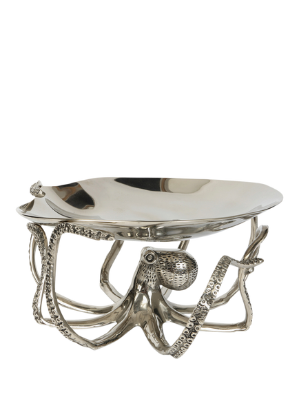 Culinary Concepts Nickel-Plated Octopus Stand and Aluminium Shell Platter, 