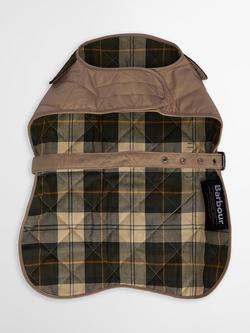 Barbour Quilted Tartan Lined Dog Coat, Multi - view 2, Multi