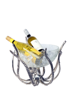 Culinary Concepts Octopus Aluminium Stand and Glass Crackle Bowl - view 2, 