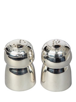 Culinary Concepts Champagne Cork Salt & Pepper Shaker Cruet Set, Silver Plated, 