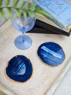 Culinary Concepts Blue Agate Coaster, Set of 2 - view 2, 