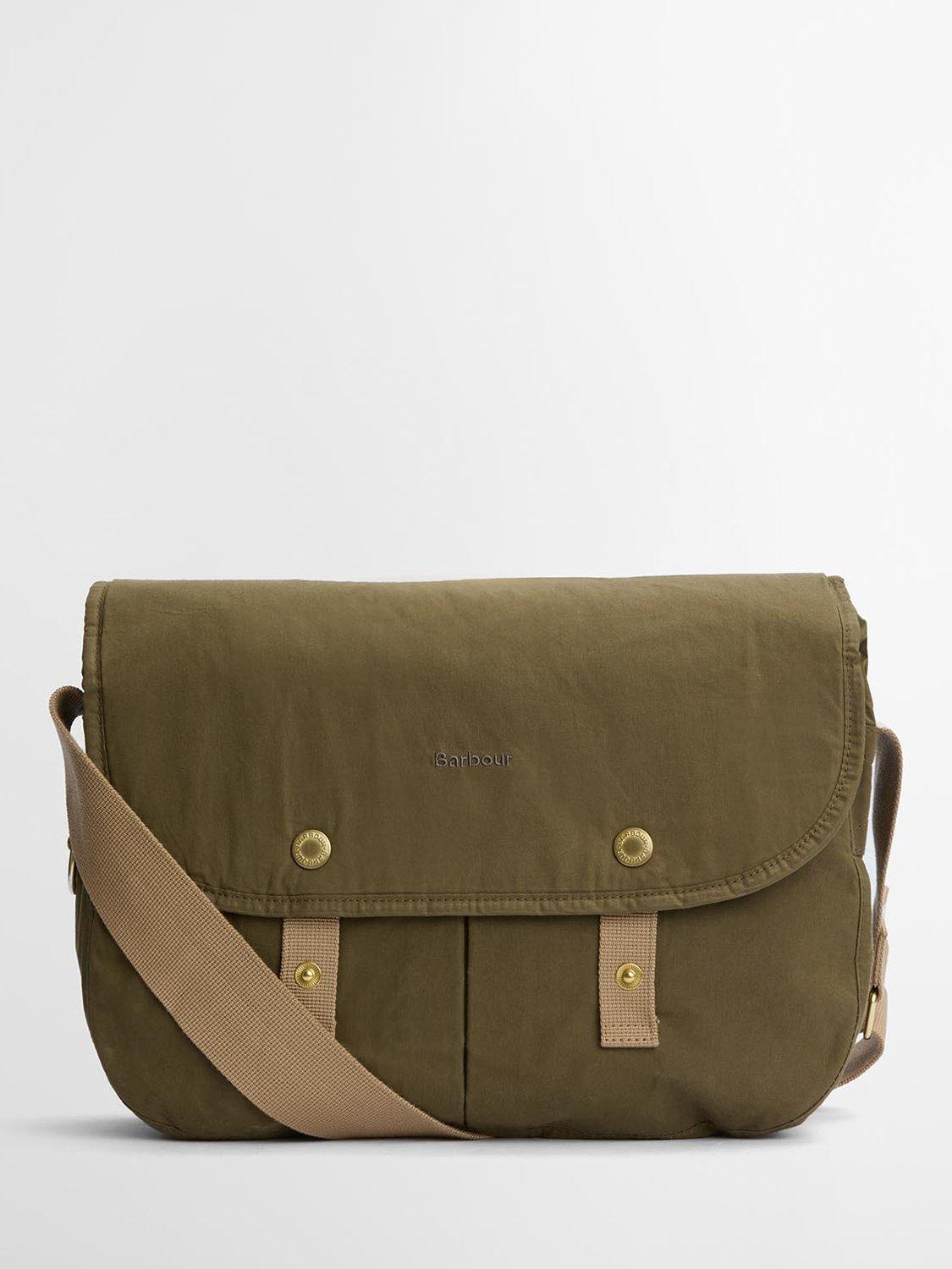Product image 1 of 6, which shows Barbour Transport Riever Crossbody Bag, Dusky Green