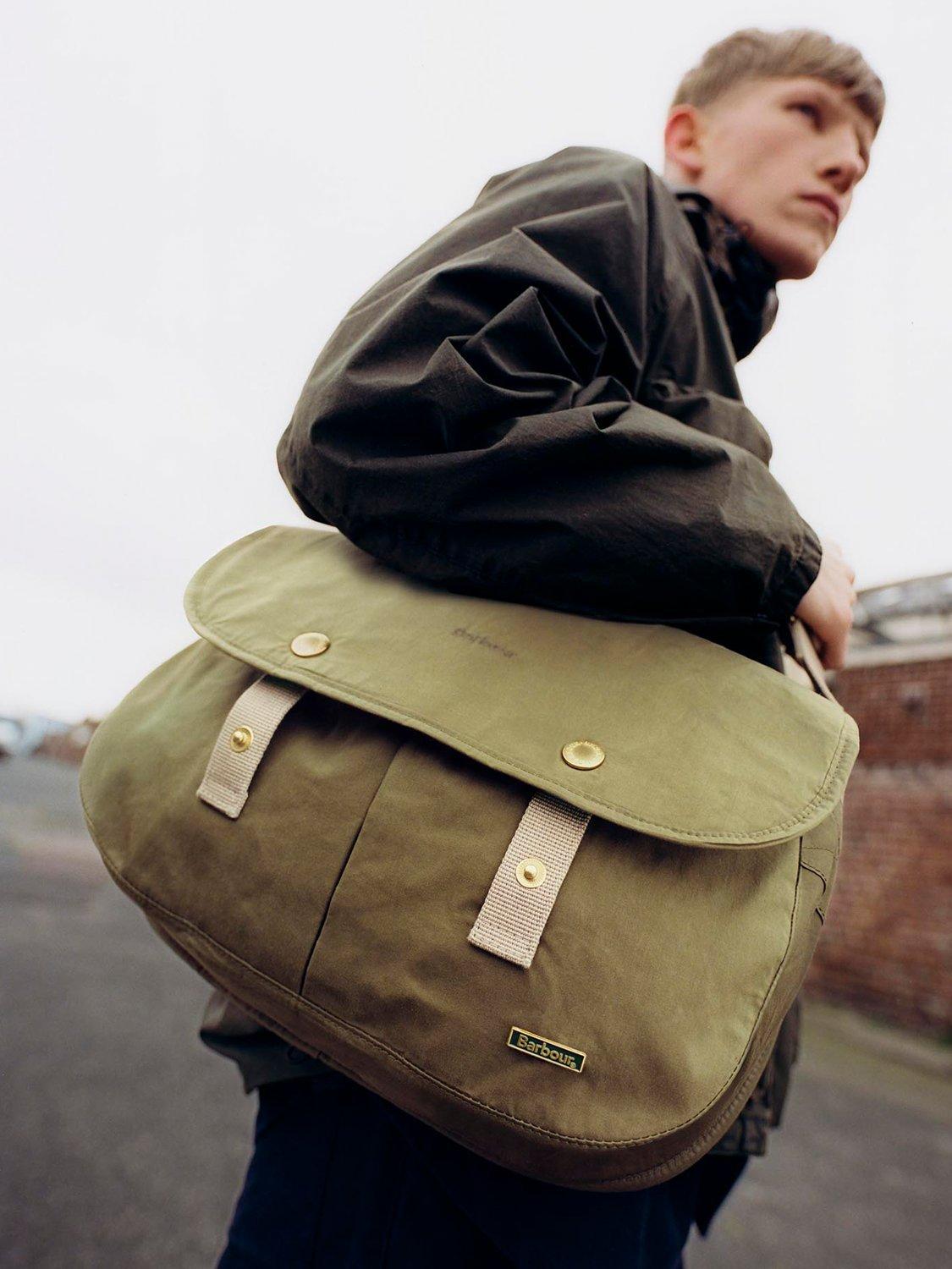 Product image 3 of 6, which shows Barbour Transport Riever Crossbody Bag, Dusky Green