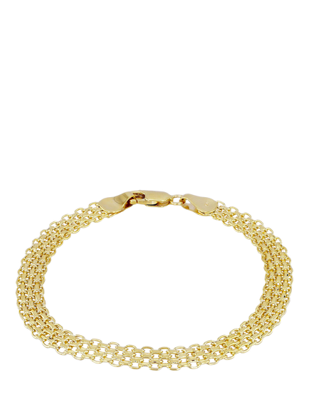 IBB 18ct Yellow Gold Graduated Bismark Chain Bracelet, Gold, Gold