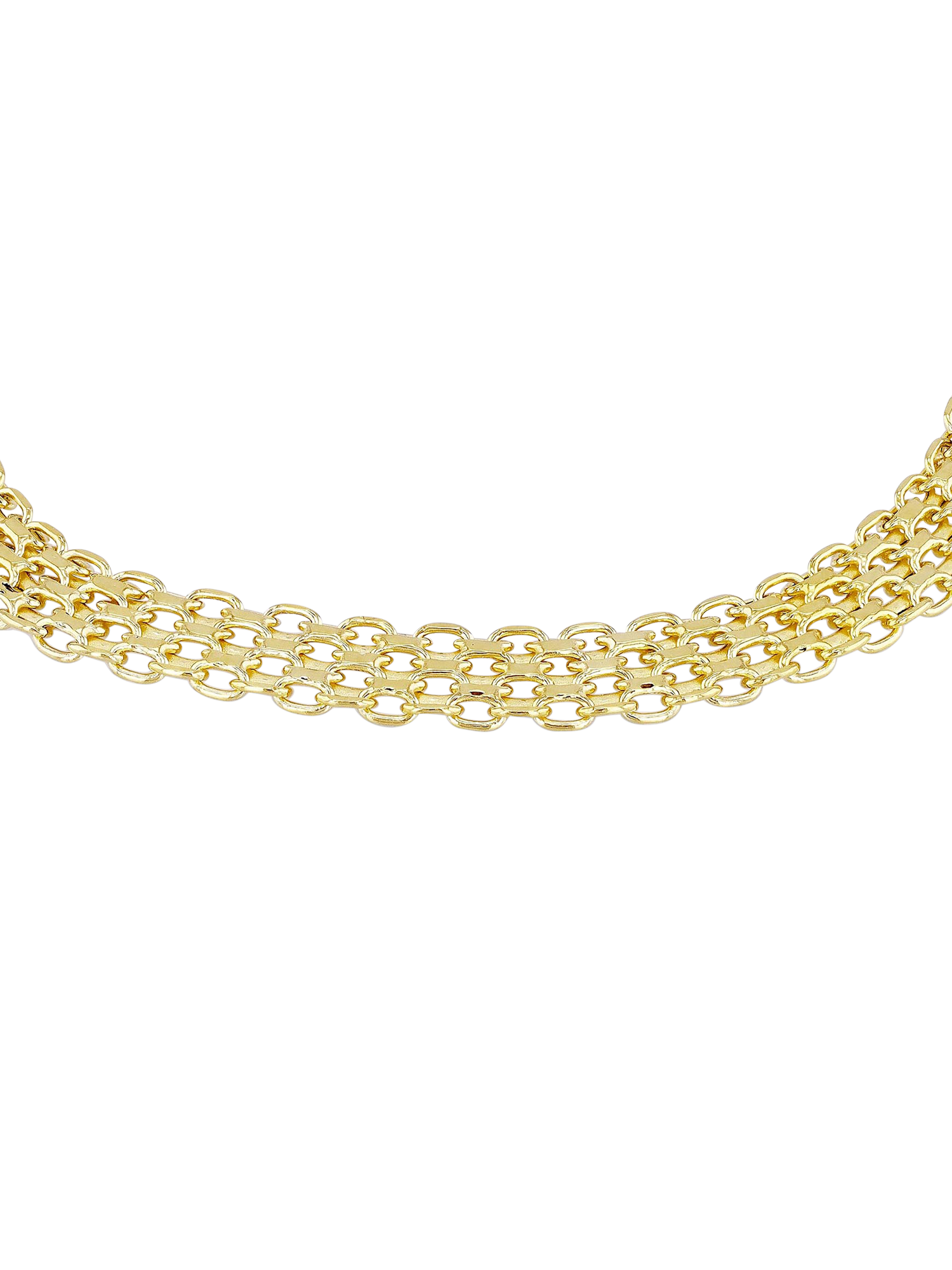 Product image 2 of 4, which shows IBB 18ct Yellow Gold Graduated Bismark Chain Bracelet, Gold