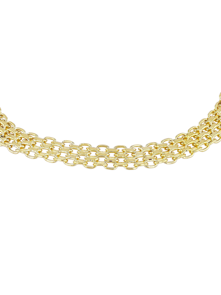 IBB 18ct Yellow Gold Graduated Bismark Chain Bracelet, Gold - view 2, Gold