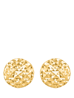 IBB 9ct Yellow Gold Pyramid Button Stud Earrings, Gold, Gold