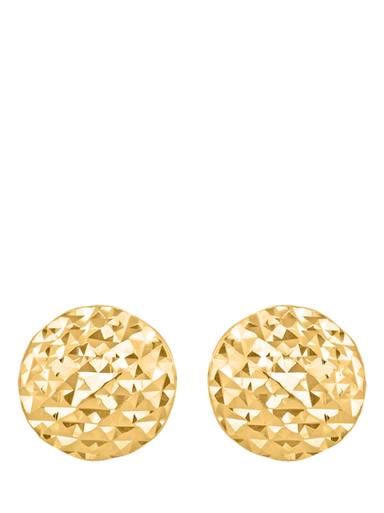 IBB 9ct Yellow Gold Pyramid Button Stud Earrings, Gold, Gold