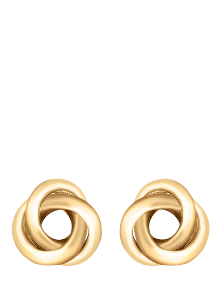 IBB 18ct Yellow Gold Trinity Knot Stud Earrings, Gold, Gold