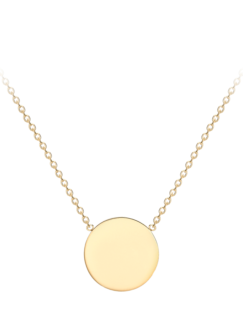 Product image 1 of 4, which shows IBB 9ct Yellow Gold Disc Pendant Necklace, Gold