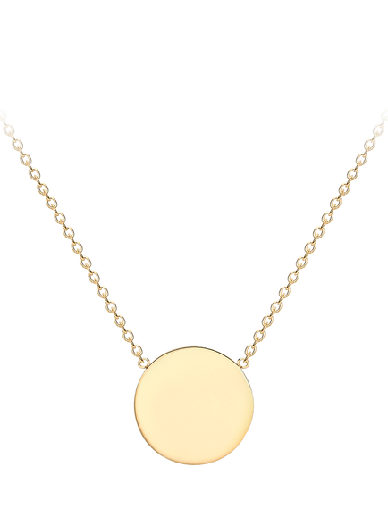 IBB 9ct Yellow Gold Disc Pendant Necklace, Gold, Gold