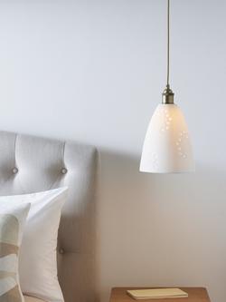 John Lewis Allium Embossed Pattern Porcelain Easy-to-Fit Ceiling Shade, White - view 2, White