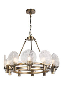 John Lewis Cast Glass 10 Lamp Ceiling Light, Antique Bronze, Antique Bronze
