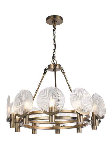 John Lewis Cast Glass 10 Lamp Ceiling Light, Antique Bronze, Antique Bronze