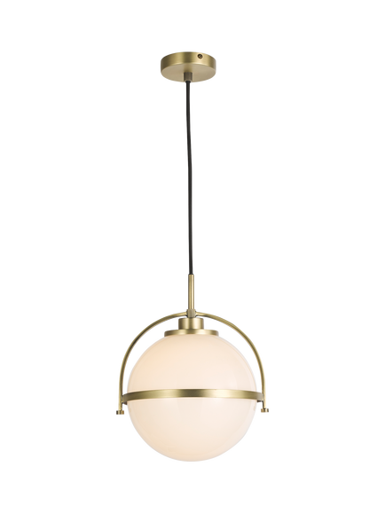 John Lewis Contour Single Glass Globe Pendant Ceiling Light, Opal White, Opal Glass