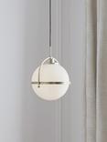 John Lewis Contour Single Glass Globe Pendant Ceiling Light, Opal White