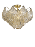John Lewis Deco Shell Glass Semi Flush Ceiling Light, Champagne