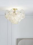 John Lewis Deco Shell Glass Semi Flush Ceiling Light, Champagne