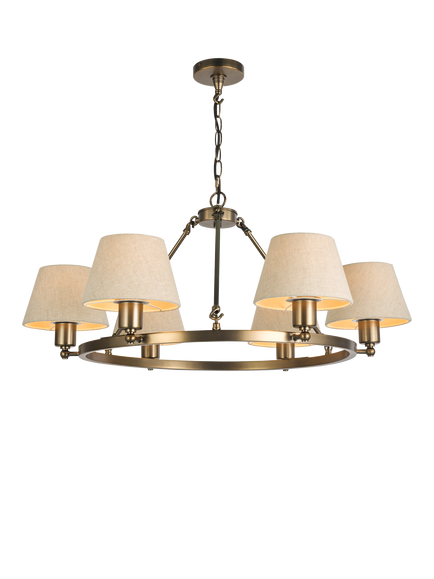 Industrial Hoop Pendant 6 Light, Satin Bronze