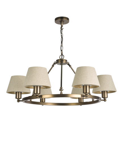 Industrial Hoop Pendant 6 Light - view 2, Satin Bronze