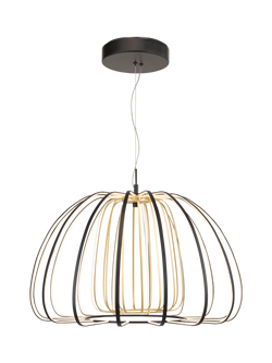 John Lewis LED Ribbon Pendant Ceiling Light, Black/Gold, Black & Gold
