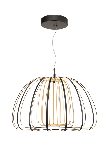 John Lewis LED Ribbon Pendant Ceiling Light, Black/Gold, Black & Gold