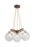 John Lewis Modern Lux Bubble 5 Pendant Ceiling Light, Satin Bronze