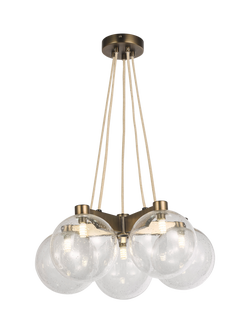 John Lewis Modern Lux Bubble 5 Pendant Ceiling Light, Satin Bronze, Satin Bronze