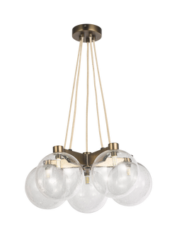 John Lewis Modern Lux Bubble 5 Pendant Ceiling Light, Satin Bronze - view 2, Satin Bronze