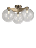 John Lewis Modern Lux Bubble 3 Semi Flush Ceiling Light, Satin Bronze