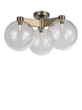 John Lewis Modern Lux Bubble 3 Semi Flush Ceiling Light, Satin Bronze