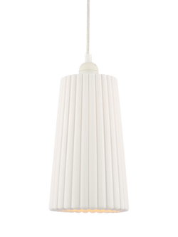 John Lewis Ripple Porcelain Easy-to-Fit Ceiling Shade, White, White