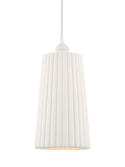 John Lewis Ripple Porcelain Easy-to-Fit Ceiling Shade, White, White