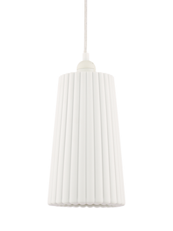 John Lewis Ripple Porcelain Easy-to-Fit Ceiling Shade, White - view 2, White