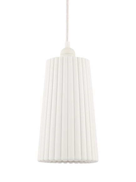 John Lewis Ripple Porcelain Easy-to-Fit Ceiling Shade, White - view 2, White