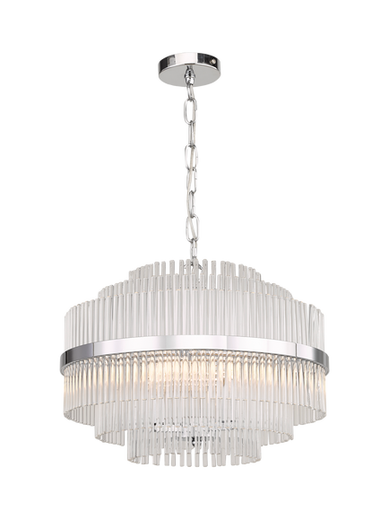 John Lewis Shimminista 3 Tiered Pendant Ceiling Light, Clear Glass/Polished Chrome