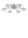 John Lewis Spartacus LED 6 Arm Flush Ceiling Light, Polished Chrome