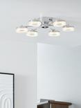 John Lewis Spartacus LED 6 Arm Flush Ceiling Light, Polished Chrome