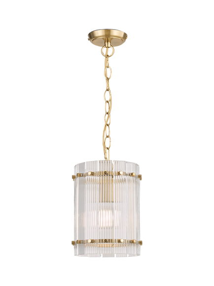 John Lewis Textured Glass Hall Pendant Ceiling Light, Antique Brass, Antique Brass