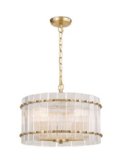 John Lewis Textured Glass Pendant Ceiling Light, Antique Brass, Antique Brass