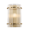 John Lewis Textured Glass Wall Light, Antique Brass