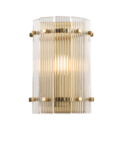 John Lewis Textured Glass Wall Light, Antique Brass, Antique Brass