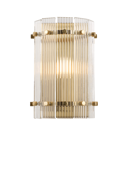 John Lewis Textured Glass Wall Light, Antique Brass, Antique Brass