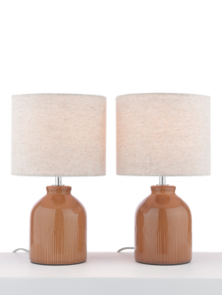 John Lewis Carlow Table Lamp, Set of 2, Caramel