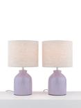 John Lewis Carlow Table Lamp, Set of 2, Lilac