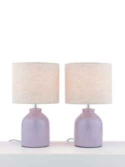 John Lewis Carlow Table Lamp, Set of 2, Lilac