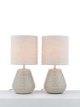 John Lewis Elwood Table Lamp, Set of 2, Greige