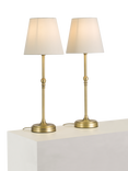 John Lewis Isabel Slim Table Lamp, Set of 2, Antique Brass